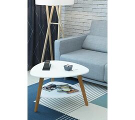 Стол журнальный Бруклин белый/дуб светлый | Интернет магазин мебели и декора LifeDekor