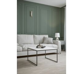 Стол журнальный Овер белый мрамор/черный | Интернет магазин мебели и декора LifeDekor