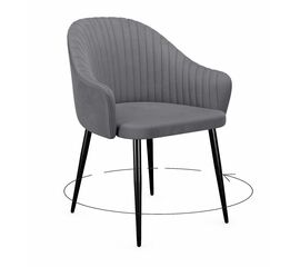 Стул DikLine 439 поворотный, C56 серый, ножки черные | Интернет магазин мебели и декора LifeDekor