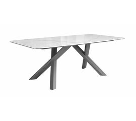 Стол DikLine KS220 керамика Cloud (белый глянец C11 )/опоры черные | Интернет магазин мебели и декора LifeDekor