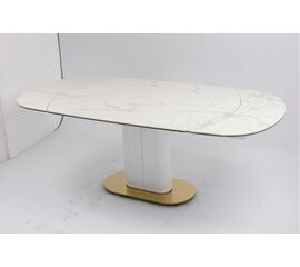 Стол обеденный раскладной Атриум-2 MC3035-140W, 140(30+30)х100х77 см, белая керамика | Интернет магазин мебели и декора LifeDekor