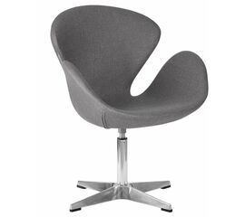 Кресло дизайнерское DOBRIN SWAN, серая ткань AF7, алюминиевое основание, Вариант: серая ткань AF7, алюминиевое основание | Интернет магазин мебели и декора LifeDekor