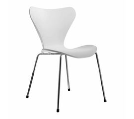 Стул Seven Style белый с хромированными ножками | Интернет магазин мебели и декора LifeDekor