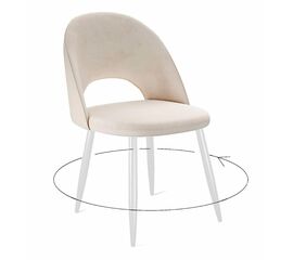 Стул DikLine 283 поворотный C103 крем, ножки белые | Интернет магазин мебели и декора LifeDekor