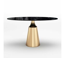 Стол овальный Lucas 160, керамика глянцевая, черная | Интернет магазин мебели и декора LifeDekor