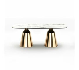 Стол овальный Lucas 200, керамика глянцевая, белая | Интернет магазин мебели и декора LifeDekor