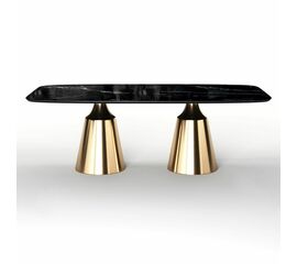Стол овальный Lucas 230, керамика глянцевая, черная | Интернет магазин мебели и декора LifeDekor
