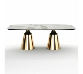 Стол овальный Lucas 230, керамика матовая, белая | Интернет магазин мебели и декора LifeDekor