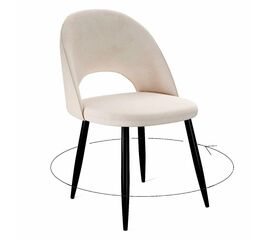 Стул DikLine 283 поворотный C103 крем, ножки черные | Интернет магазин мебели и декора LifeDekor