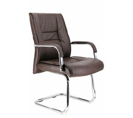 Кресло для посетителей Everprof Kent CF Экокожа Коричневый | Интернет магазин мебели и декора LifeDekor