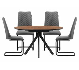 Обеденная группа Эмелин дерево / серый / черный | Интернет магазин мебели и декора LifeDekor