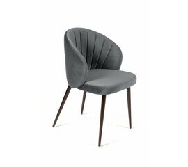 Стул Mont Blanc, бархат светло-серый 26 / черный конус | Интернет магазин мебели и декора LifeDekor