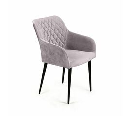 Стул с подлокотниками Robert, бархат светло-серый 26 | Интернет магазин мебели и декора LifeDekor