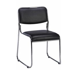 Кресло для посетителей Everprof Fix Chrome Экокожа Черный | Интернет магазин мебели и декора LifeDekor
