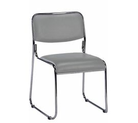 Кресло для посетителей Everprof Fix Chrome Экокожа Серый | Интернет магазин мебели и декора LifeDekor