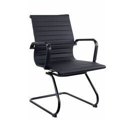 Кресло для посетителей Everprof Leo Black CF Экокожа Черный | Интернет магазин мебели и декора LifeDekor