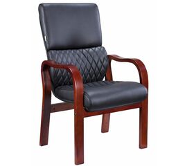 Стул руководителя Everprof President Wood CF Экокожа Черный | Интернет магазин мебели и декора LifeDekor
