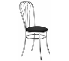 Стул для кухни SHADO Венский ромашка хром черный | Интернет магазин мебели и декора LifeDekor