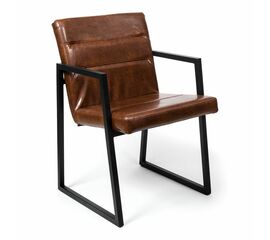 Стул в стиле лофт SHADO Бенедикт коричневая обивка, черный каркас | Интернет магазин мебели и декора LifeDekor