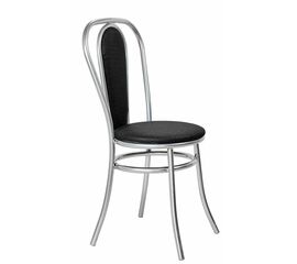 Стул для кухни SHADO Венский мягкий хром черный | Интернет магазин мебели и декора LifeDekor