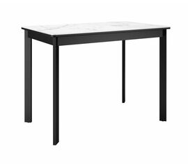 Стол DikLine LK90 Керамика Белый мрамор/подстолье черное/опоры черные | Интернет магазин мебели и декора LifeDekor