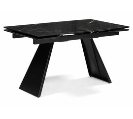 Стол стеклянный Хорсборо 140(200)х80х79 обсидиан / черный | Интернет магазин мебели и декора LifeDekor