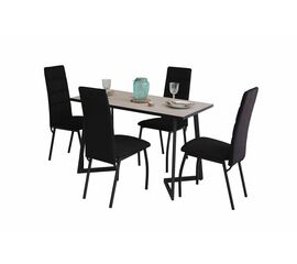 Обеденная группа для кухни SHADO Керамика Берлин Беж. 18 Зевс 10 Велюр Черный | Интернет магазин мебели и декора LifeDekor