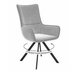 Стул DikLine 289 поворотный E28 светло-серый, ножки черные | Интернет магазин мебели и декора LifeDekor