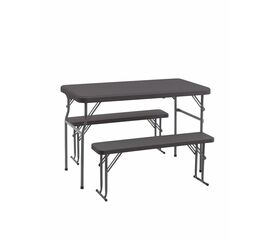 Комплект стола и двух скамеек Кейт коричневый | Интернет магазин мебели и декора LifeDekor