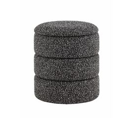 Пуф с ящиком Hive XS букле черный меланж | Интернет магазин мебели и декора LifeDekor