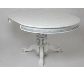 Стол круглый "Милорд" (110х160) Белый+патина серебро | Интернет магазин мебели и декора LifeDekor