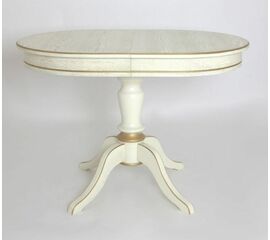 Стол "Капелла-2" (Эмаль 11/Слоновая кость+ патина золото/шпон дуба) Тип 2 | Интернет магазин мебели и декора LifeDekor