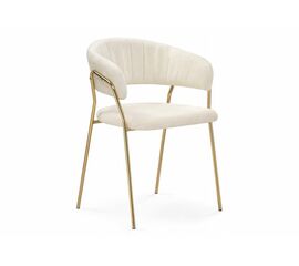 Стул на металлокаркасе Kamelia 1 white fabric / gold | Интернет магазин мебели и декора LifeDekor