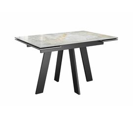 Стол DikLine SKM120 Керамика Titanium Silver River Polished/подстолье черное/опоры черные | Интернет магазин мебели и декора LifeDekor