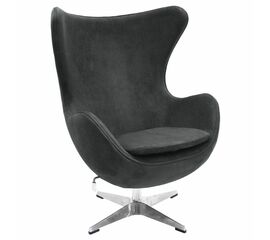Кресло EGG STYLE CHAIR графит, искусственная замша | Интернет магазин мебели и декора LifeDekor
