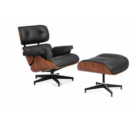 Кресло EAMES LOUNGE CHAIR и оттоманка EAMES LOUNGE CHAIR чёрные | Интернет магазин мебели и декора LifeDekor