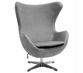 Кресло EGG STYLE CHAIR серый, искусственная замша | Интернет магазин мебели и декора LifeDekor