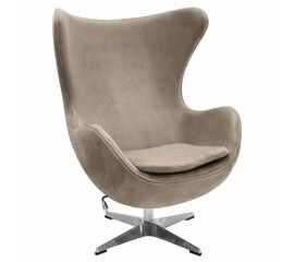 Кресло EGG STYLE CHAIR латте, искусственная замша FR 0647 | Интернет магазин мебели и декора LifeDekor