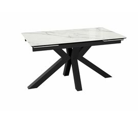 Стол DikLine SFE160 Керамика Tianshan White (белый полуглянец)/подстолье черное/опоры черные (2 уп.) | Интернет магазин мебели и декора LifeDekor