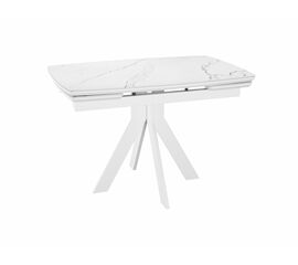 Стол DikLine DKU120 Керамика Белый мрамор/подстолье белое/опоры белые (2 уп.) | Интернет магазин мебели и декора LifeDekor