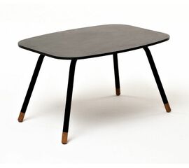 "Верона" журнальный столик из HPL 70х50, H40, каркас черный муар, цвет столешницы "серый гранит" | Интернет магазин мебели и декора LifeDekor