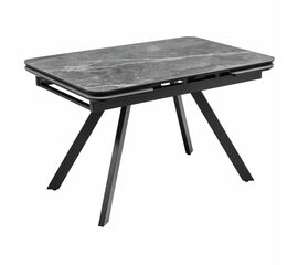 Стол Arthur раскладной 120-184x80x75см, керамогранит серый мрамор Greys Grey, чёрный | Интернет магазин мебели и декора LifeDekor