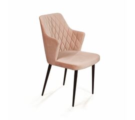 Стул с подлокотниками Hunt ромб, бархат бежевый 5 / чёрный конус | Интернет магазин мебели и декора LifeDekor