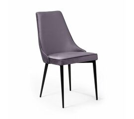 Стул Oliver, бархат серый 27/ чёрный конус | Интернет магазин мебели и декора LifeDekor