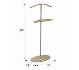 Вешалка костюмная Дэви 3 металлик/дуб сонома | Интернет магазин мебели и декора LifeDekor