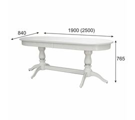 Стол обеденный Тарун 5 раздвижной белый/серебро 190/250*84 | Интернет магазин мебели и декора LifeDekor