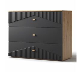 Комод «Оливия» 3Я КМК 0971.19, дуб наварра/шагрень черная | Интернет магазин мебели и декора LifeDekor