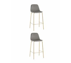 Стул барный Валенсия SN велюр серый золотые ножки 2 шт | Интернет магазин мебели и декора LifeDekor