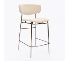 Дизайнерский полубарный стул Marko бежевый, основание хром | Интернет магазин мебели и декора LifeDekor