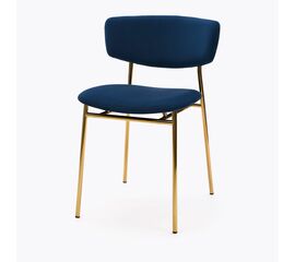 Стул дизайнерский Marko синий, основание золото | Интернет магазин мебели и декора LifeDekor